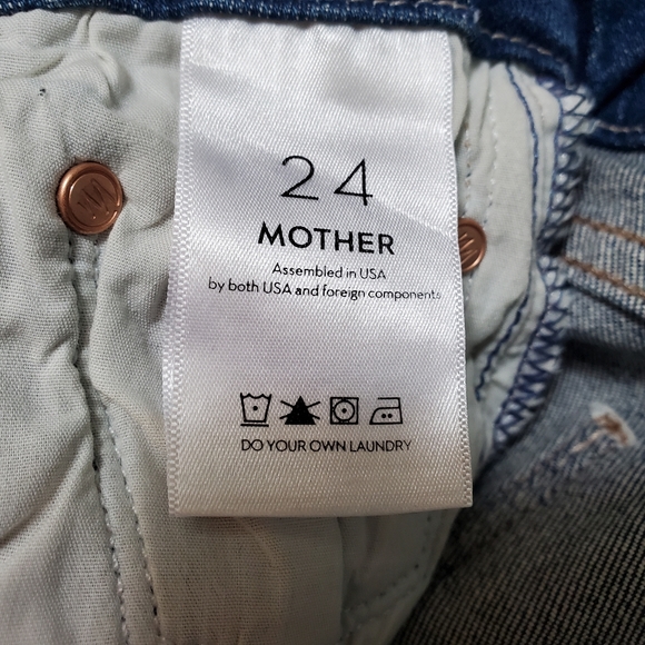 NWT MOTHER THE LOOKER 1001-624 Mid Rise Skinny Jeans Where's My Mind Blue Sz 24 - Picture 14 of 17